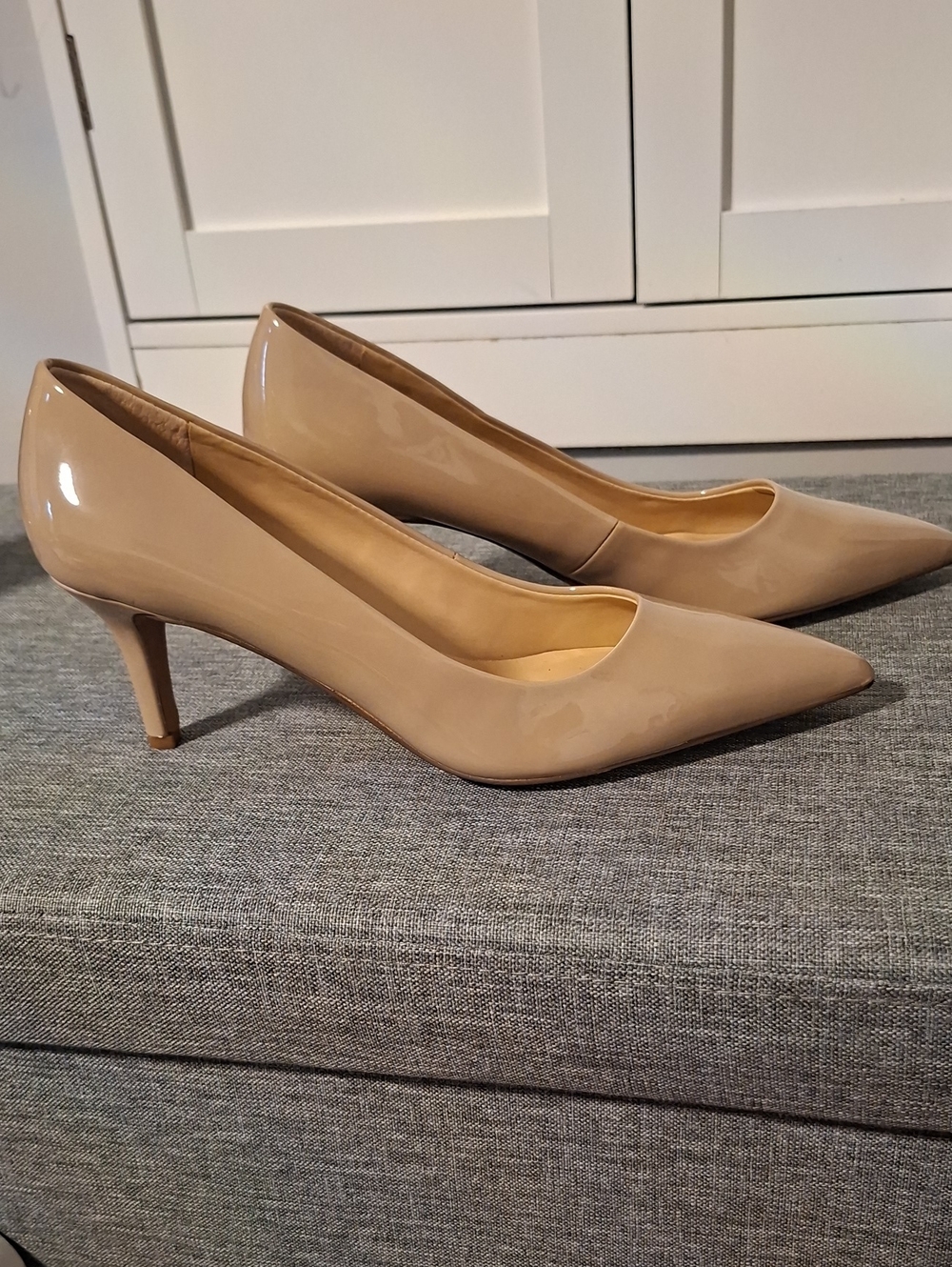 Franco Sarto Nude Patent Pointed-Toe Pumps